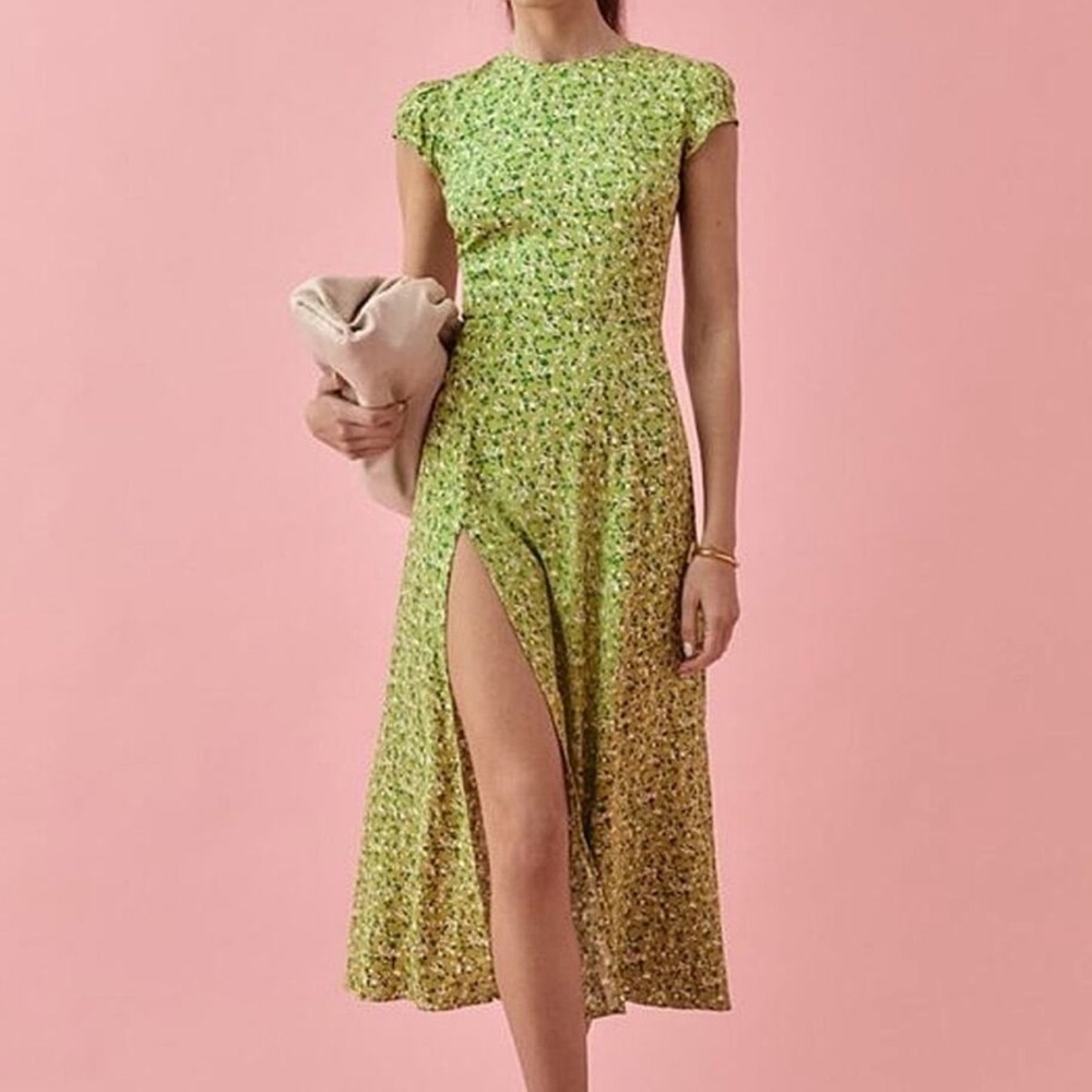 Reformation Gavin Dress Samantha Green Floral 6